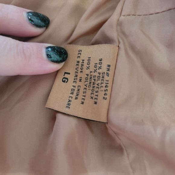 Odyn Tan Faux Suede Motorcycle Jacket women's size large shoulder stitch detail - Picture 5 of 10
